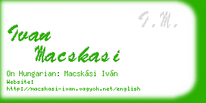 ivan macskasi business card